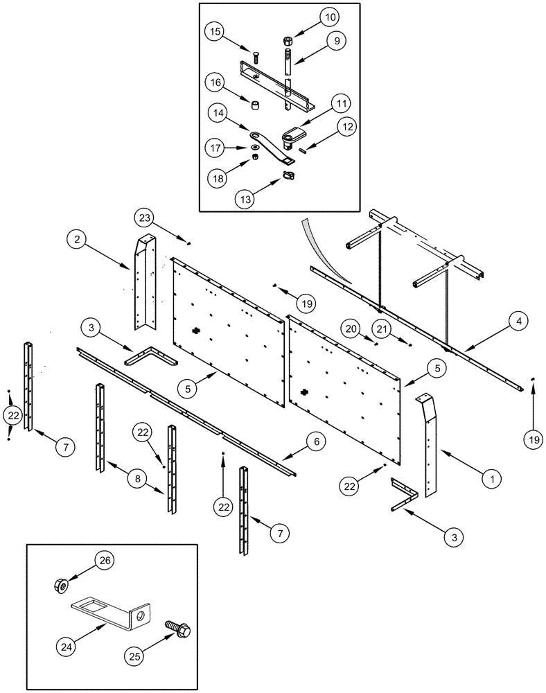 Схема запчастей Case IH CPX620 - (09D-03) - LID, BASKET - REAR WALL (16) - BASKET