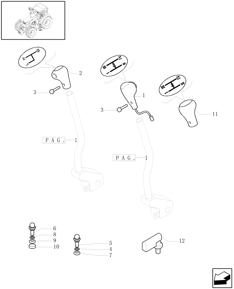 Схема запчастей Case IH MXU115 - (1.96.0[03]) - GEARBOX CONTROL (10) - OPERATORS PLATFORM/CAB