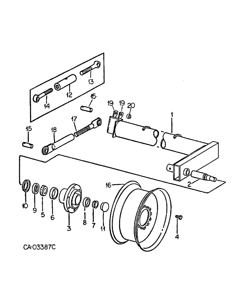 Схема запчастей Case IH 490 - (AG-10) - WING FRAME WHEEL AXLE 