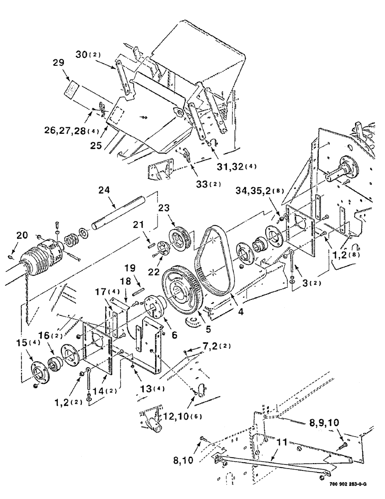 Схема запчастей Case IH 8610 - (9-10) - BELT DRIVE SPEED UP KIT, SERIAL NUMBER CFH0036001 THRU CFH0096511 (88) - ACCESSORIES