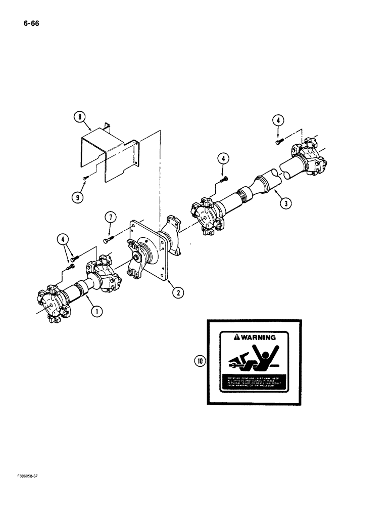 Схема запчастей Case IH 9180 - (6-66) - PTO DRIVE SHAFT MOUNTING (06) - POWER TRAIN