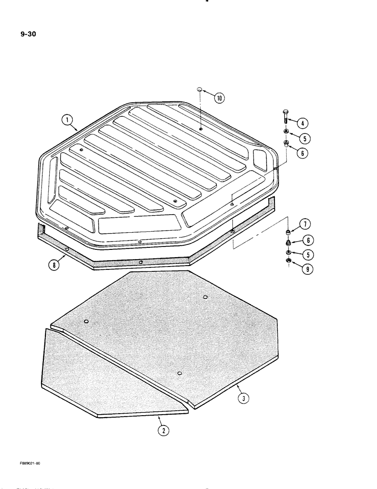 Схема запчастей Case IH STEIGER - (9-030) - ROOF CAP, CAB AND ROPS (09) - CHASSIS/ATTACHMENTS