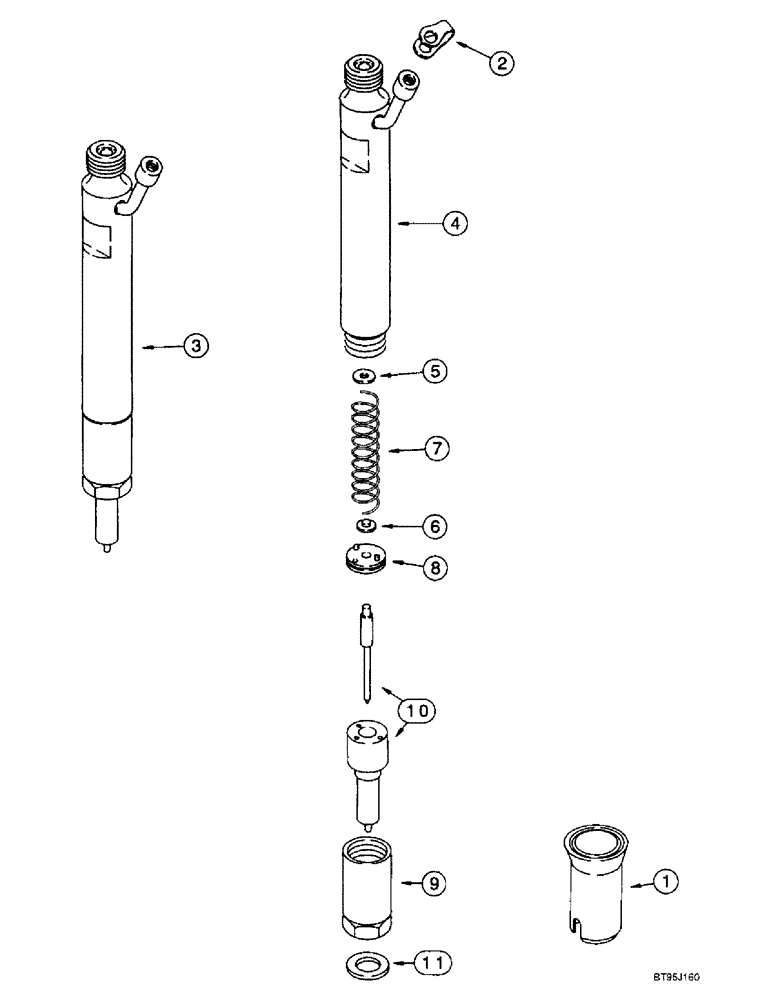 Схема запчастей Case IH 2188 - (3-08) - FUEL INJECTION NOZZLE, 6TA-830 ENGINE, PRIOR TO COMBINE P.I.N. JJC0191483 (02) - FUEL SYSTEM