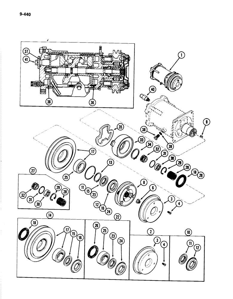 Схема запчастей Case IH 4894 - (9-440) - AIR CONDITIONING, AIR COMPRESSOR ASSEMBLY (09) - CHASSIS/ATTACHMENTS