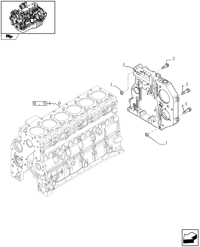 Схема запчастей Case IH F4HE9687M J100 - (0.04.3[01]) - CRANKCASE COVERS (2830234) 