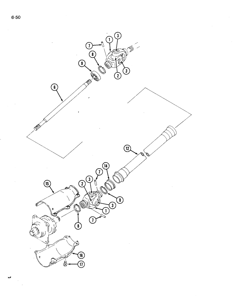 Схема запчастей Case IH 1120 - (6-50) - MFD PTO DRIVE SHAFT, MECHANICAL AND HYDROSTATIC TRANSMISSION (06) - POWER TRAIN