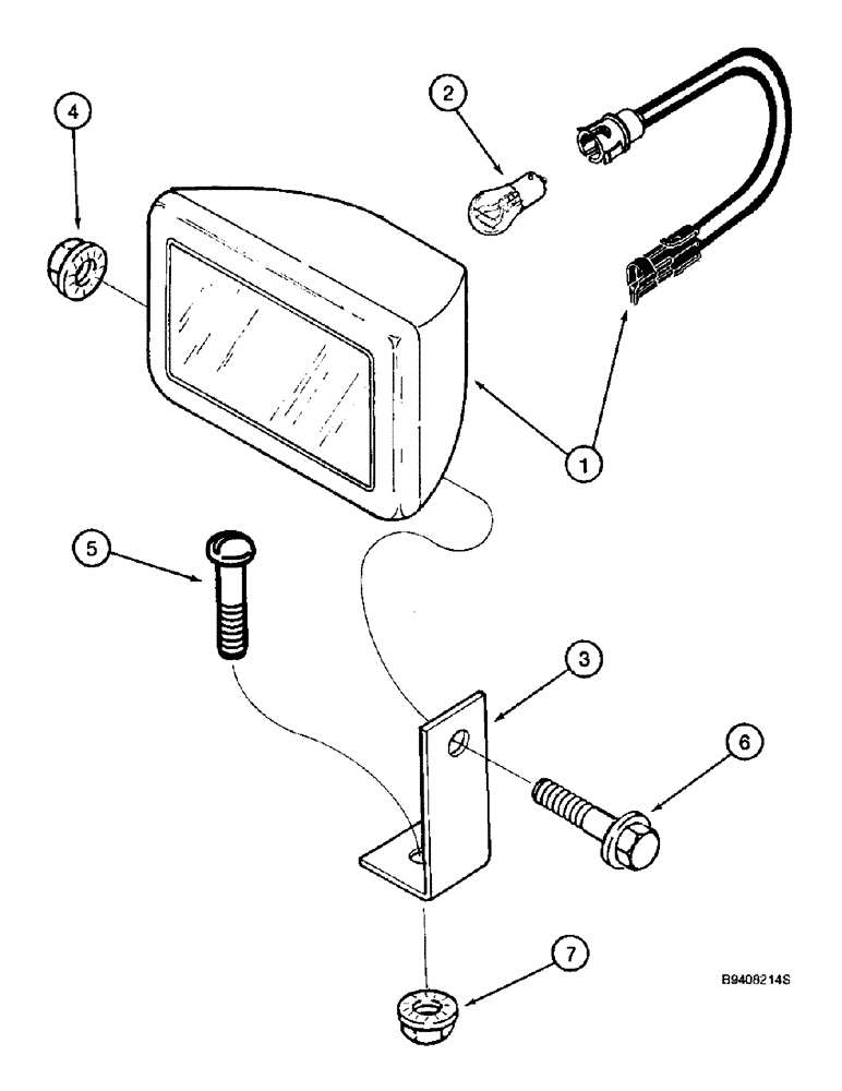 Схема запчастей Case IH 2188 - (4-50) - GRAIN TANK LAMP MOUNTING (06) - ELECTRICAL