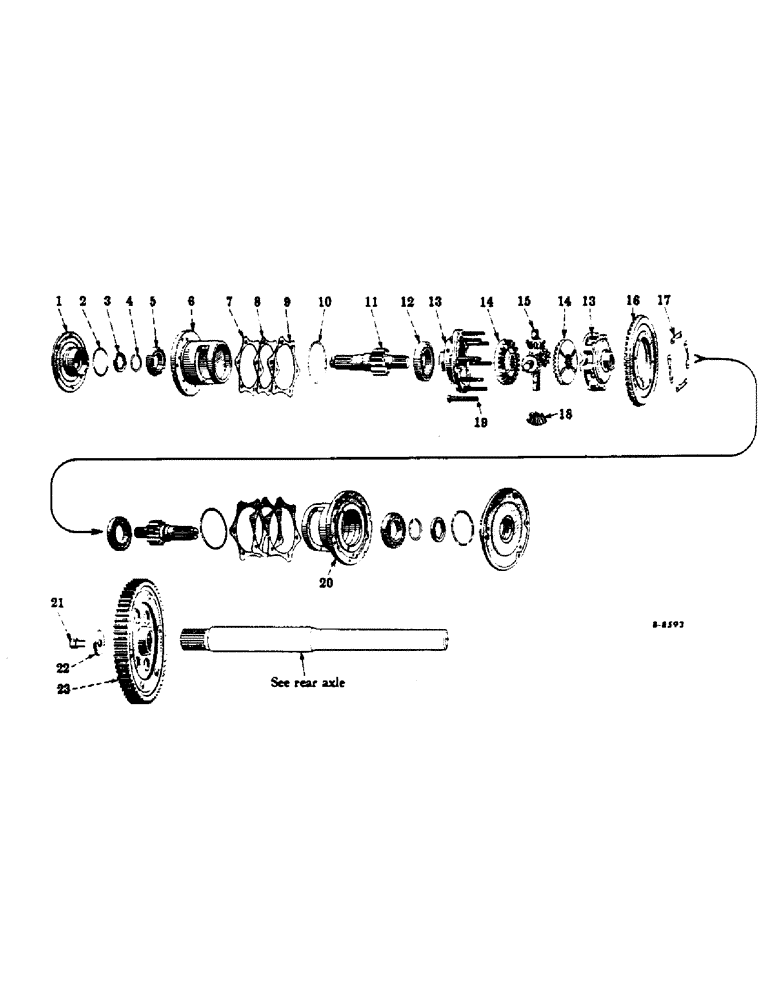 Схема запчастей Case IH 300 - (234) - CHASSIS, REAR AXLE DIFFERENTIAL (12) - CHASSIS