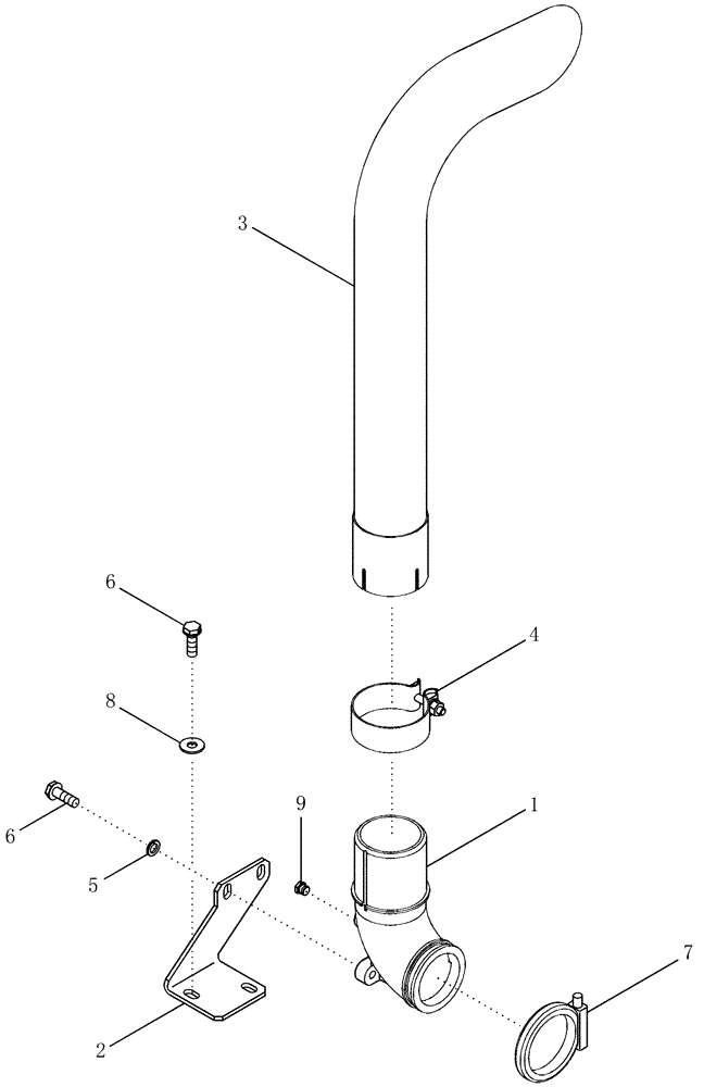 Схема запчастей Case IH PX140 - (02-05) - EXHAUST SYSTEM (02) - ENGINE