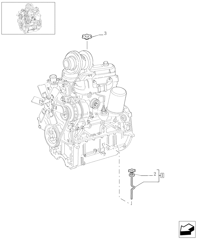 Схема запчастей Case IH JX1070N - (0.27.0) - OIL LEVEL INDICATOR & FILL CAP (01) - ENGINE