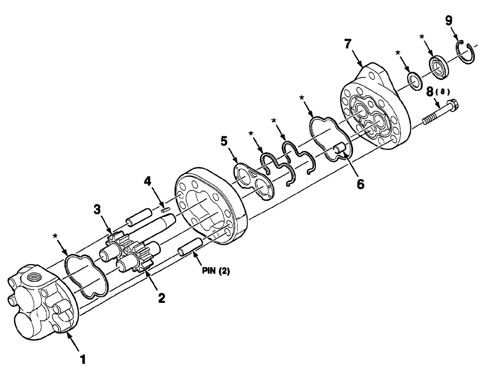 Схема запчастей Case IH 325 - (8-10) - HYDRAULIC PUMP ASSEMBLY - LEFT (35) - HYDRAULIC SYSTEMS