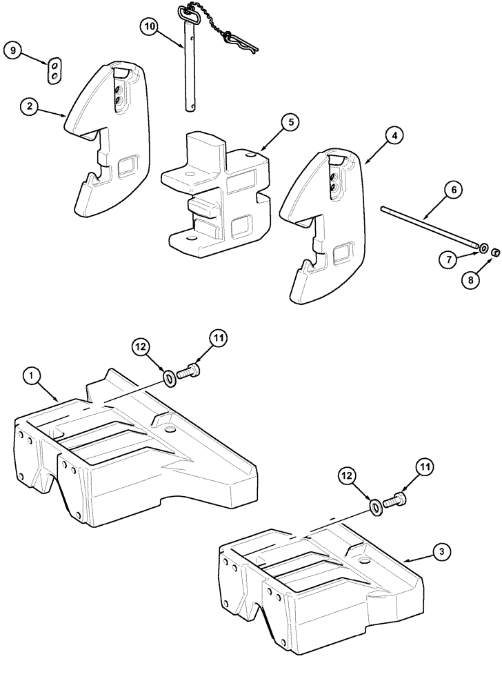 Схема запчастей Case IH MX110 - (09-04) - FRONT WEIGHTS (09) - CHASSIS/ATTACHMENTS