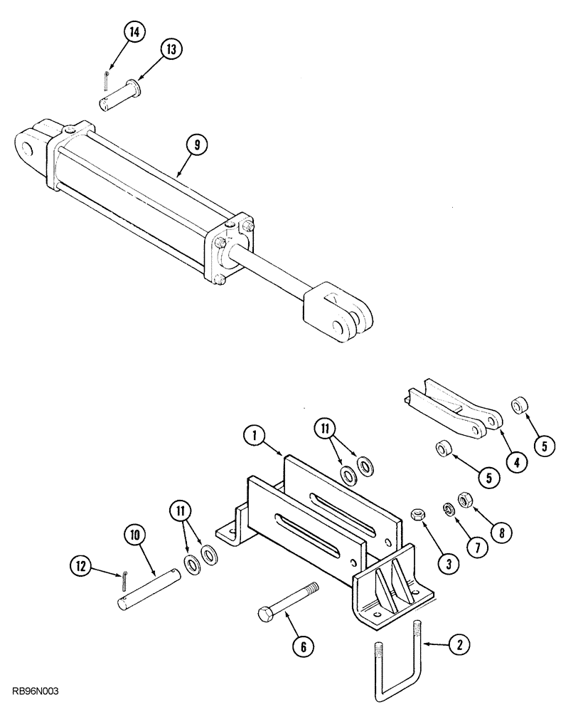 Схема запчастей Case IH 5850 - (09-44) - PRIMARY WING LIFT CYLINDER MOUNTING, DOUBLE FOLD, 43 FOOT THROUGH 53 FOOT WIDE (09) - CHASSIS