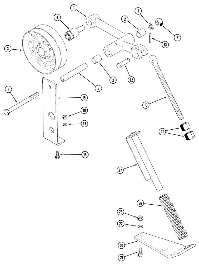 Схема запчастей Case IH 2155 - (9C-22) - FRONT FAN IDLER PULLEY LINKAGE (15) - HANDLING SYSTEM