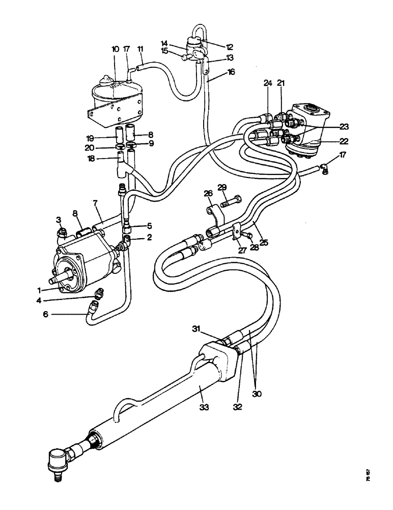 Схема запчастей Case IH 990 - (H28) - STEERING AND FRONT AXLE, PIPES AND FITTINGS - HYDROSTATIC POWER STEERING, STANDARD 1212 TRACTORS Steering & Front Axle