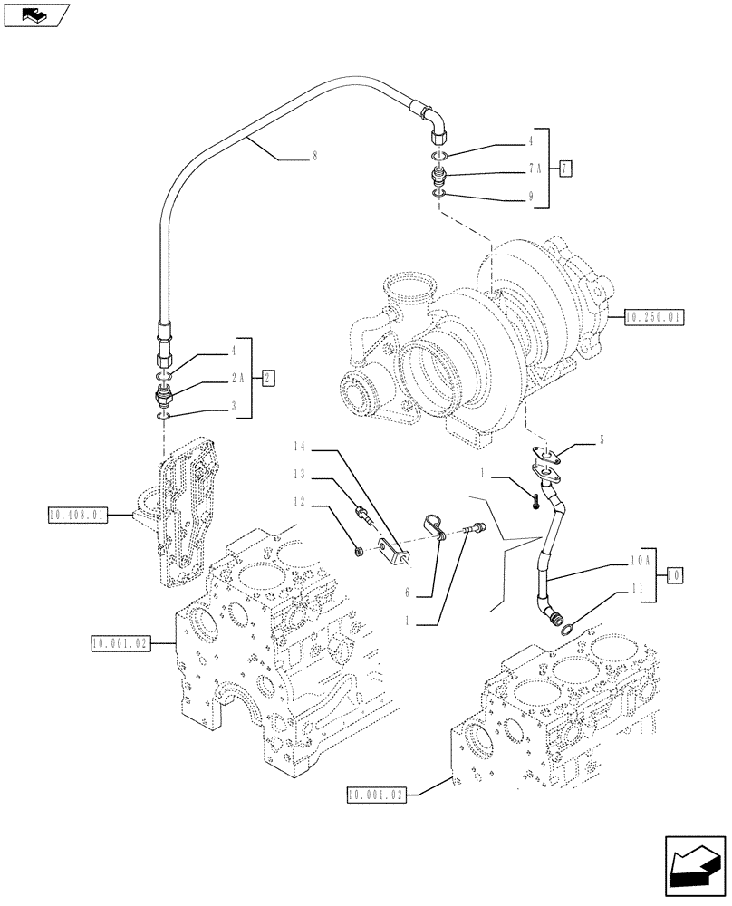 Схема запчастей Case IH F4DFE413C A003 - (10.304.05) - PIPING - ENGINE OIL (84496919) (10) - ENGINE