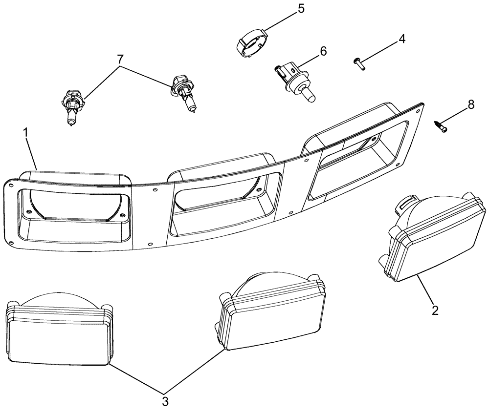 Схема запчастей Case IH 420 - (04-21) - LAMP ASSY - DRIVE AND FLOOD - MODEL YEAR 2008 AND PRIOR (06) - ELECTRICAL SYSTEMS