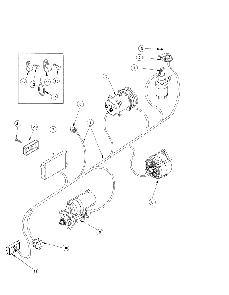 Схема запчастей Case IH MX240 - (04-02) - HARNESS ENGINE, MX240, MX270 (04) - ELECTRICAL SYSTEMS