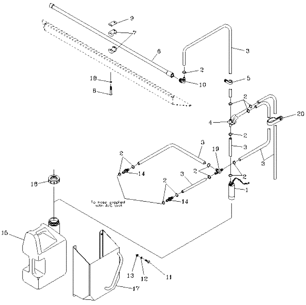 Схема запчастей Case IH 7700 - (A11[18]) - WINDSCREEN WASHER Mainframe & Functioning Components