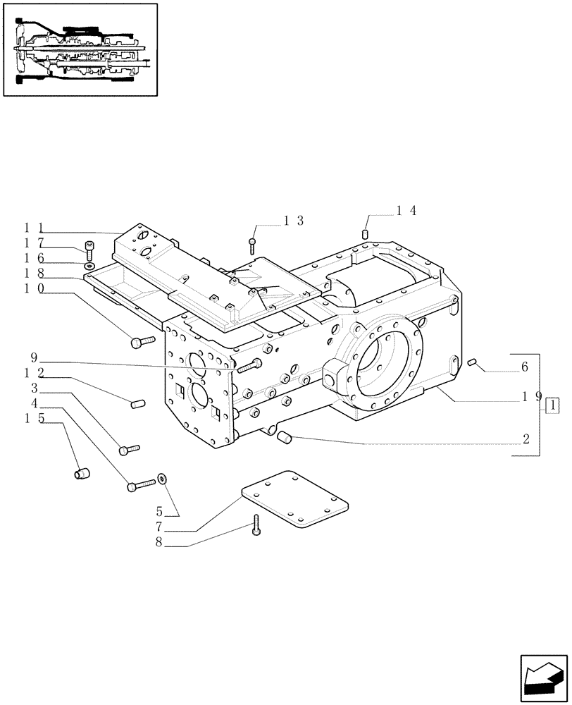 Схема запчастей Case IH JX80 - (1.21.0[02B]) - TRACTOR BODY - CAPS AND COVERS - D6660 - C6864 (03) - TRANSMISSION