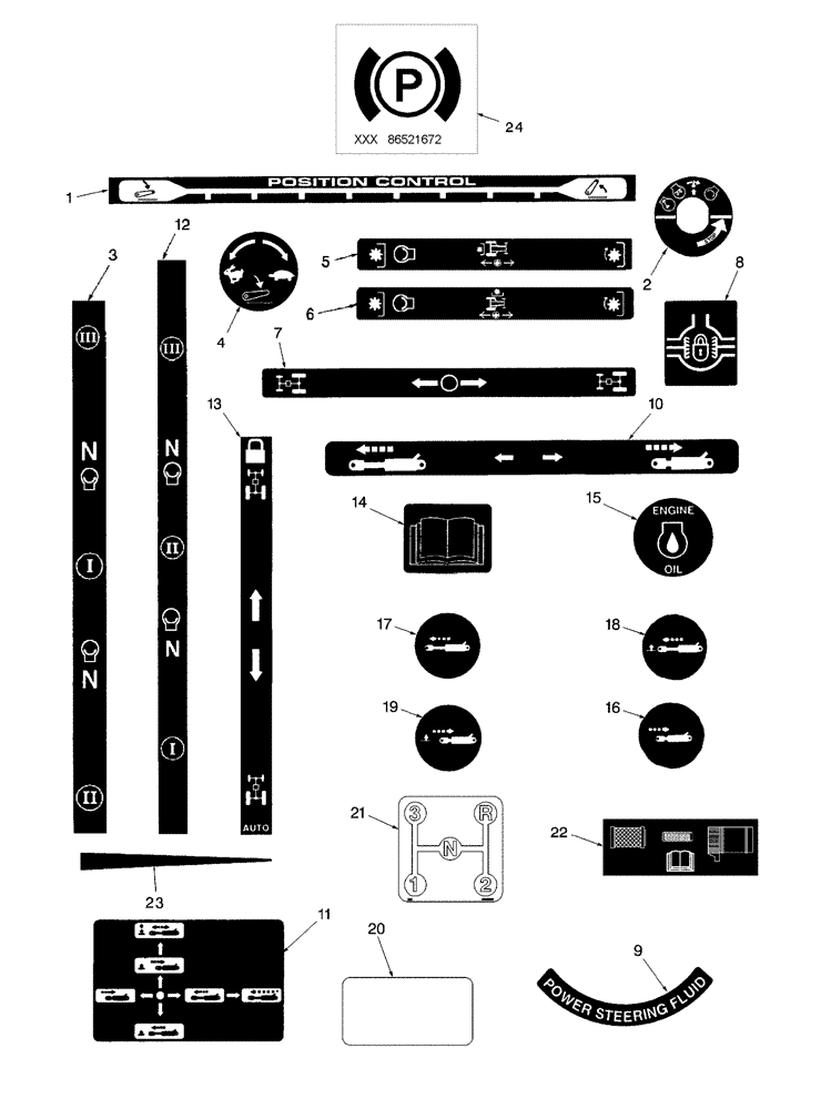 Схема запчастей Case IH D25 - (16A01) - DECALS, OPERATING (13) - DECALS