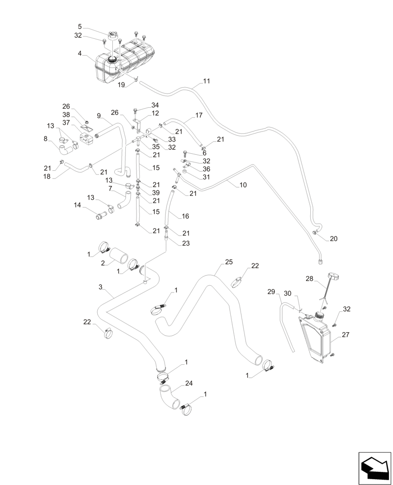 Схема запчастей Case IH MAGNUM 235 - (10.400.BH) - PIPE TANK EXPANSION (10) - ENGINE