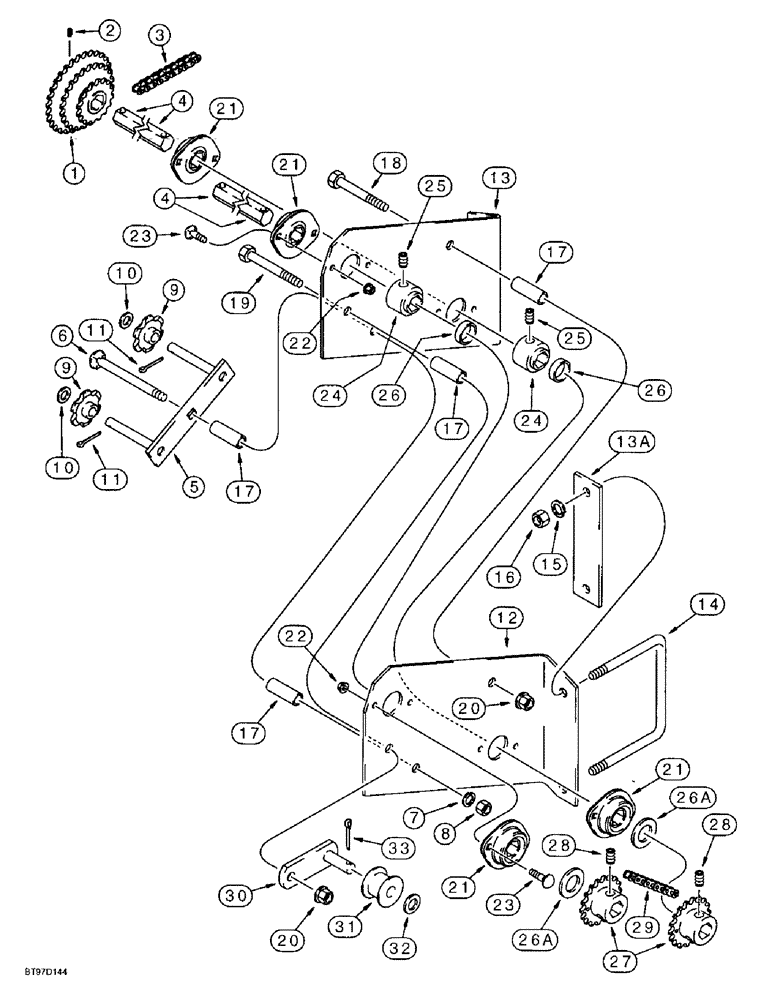 Схема запчастей Case IH 6100 - (9-18) - DRY FERTILIZER TRANSMISSION DRIVE (09) - CHASSIS/ATTACHMENTS