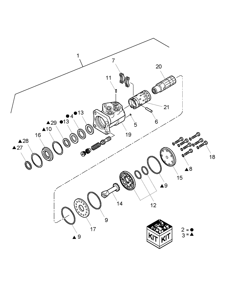 Схема запчастей Case IH DX18E - (04.06) - POWER STEERING CONTROL VALVE (04) - FRONT AXLE & STEERING