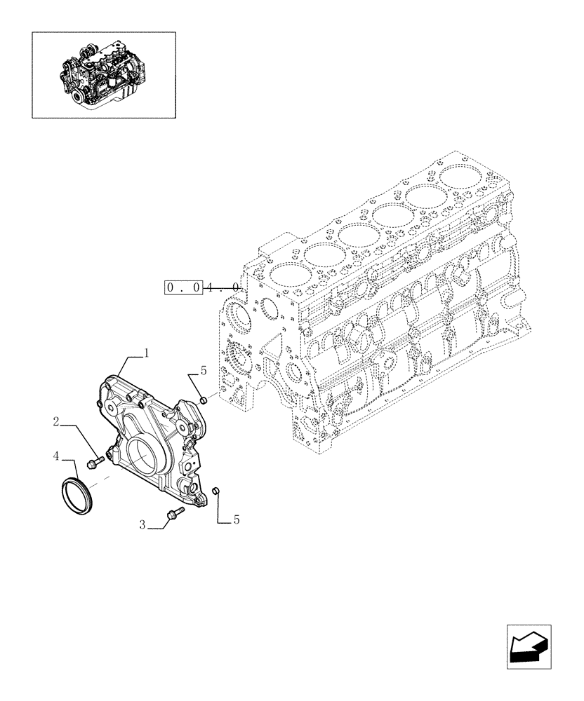 Схема запчастей Case IH F4HE9684D J102 - (0.04.3[02]) - CRANKCASE COVERS (4894734) 