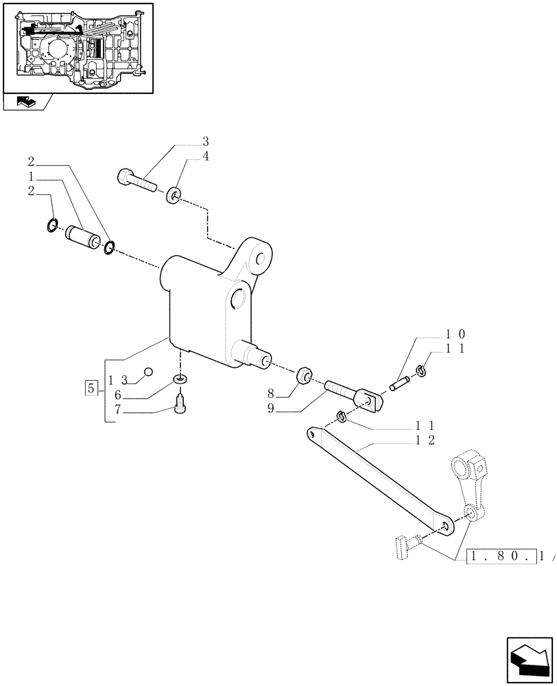 Схема запчастей Case IH MAXXUM 115 - (1.80.1/04[03]) - GROUND SPEED PTO FOR SPS TRANSMISSION - SUPPORT ASSEMBLY WITH VALVE (VAR.332802) (07) - HYDRAULIC SYSTEM