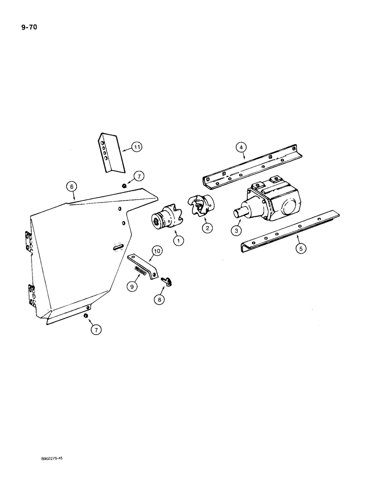 Схема запчастей Case IH 540 - (9-070) - WIDESPREAD DRIVE AND REAR SHIELD, USED ON ALL MODELS EXCEPT 560 (09) - CHASSIS/ATTACHMENTS