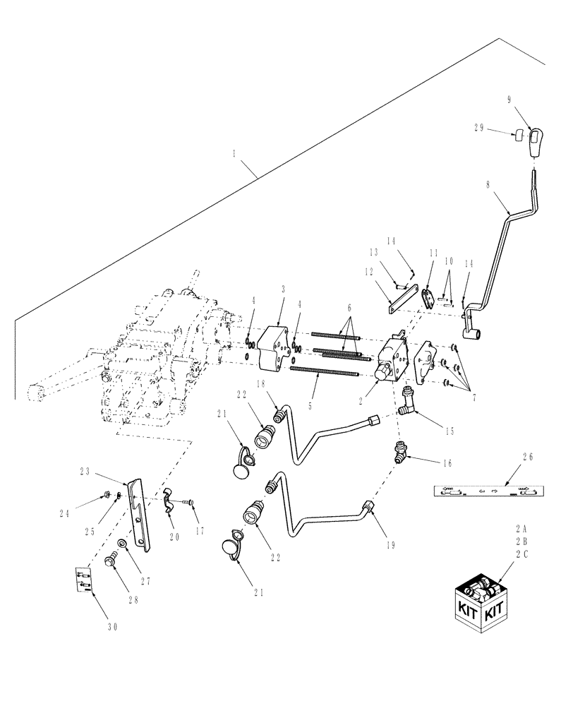 Схема запчастей Case IH FARMALL 31 - (07.04) - SINGLE SPOOL REAR, REMOTE CONTROL VALVE KIT, #1 - 718348066 (07) - HYDRAULIC SYSTEM