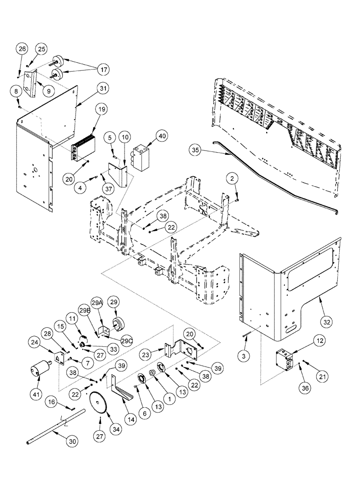 Схема запчастей Case IH 955 - (9B-76) - SEED DRUM DRIVE, AFS PLANTER, 12 ROW AND 16 ROW NARROW AND 12/23 SRC (09) - CHASSIS/ATTACHMENTS