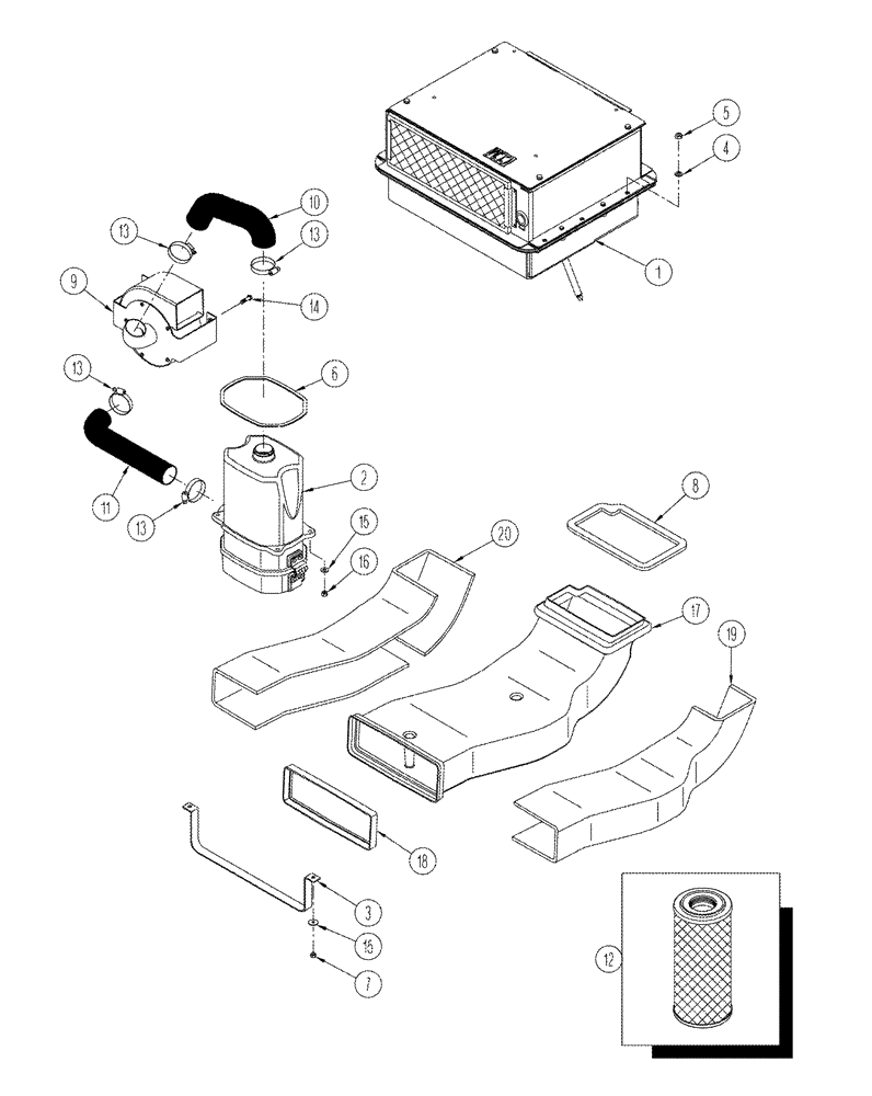 Схема запчастей Case IH STEIGER 430 - (09-50) - AIR CONDITIONING - DUCTS (09) - CHASSIS