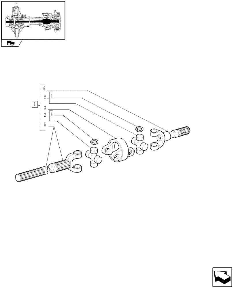 Схема запчастей Case IH PUMA 140 - (1.40. 1/10A[01A]) - SHAFT ARTICULATED - BREAKDOWN - D6063 (04) - FRONT AXLE & STEERING