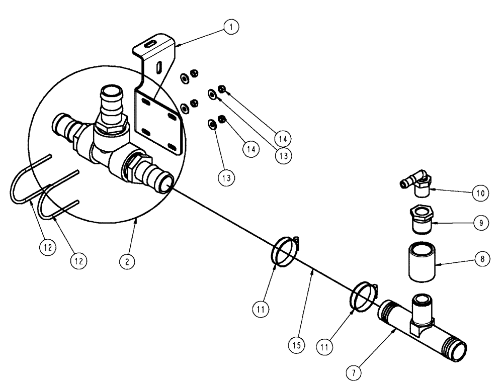 Схема запчастей Case IH SPX4410 - (11-043) - CHEMICAL INDUCTOR TEE GROUP Options