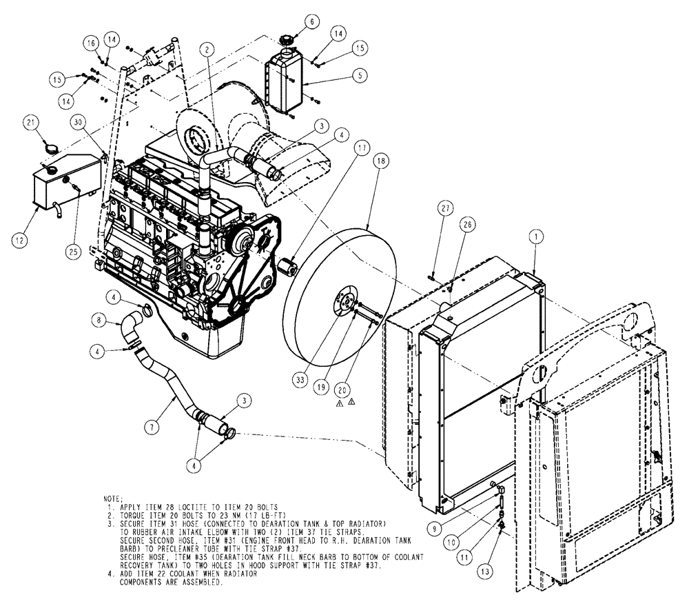 Схема запчастей Case IH FLX4510 - (02-015) - RADIATOR COMPONENTS GROUP (01) - ENGINE