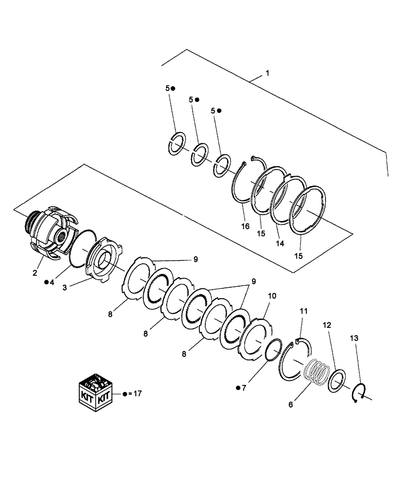 Схема запчастей Case IH D40 - (03.04.03) - CLUTCH ASSEMBLY, PTO (03) - TRANSMISSION