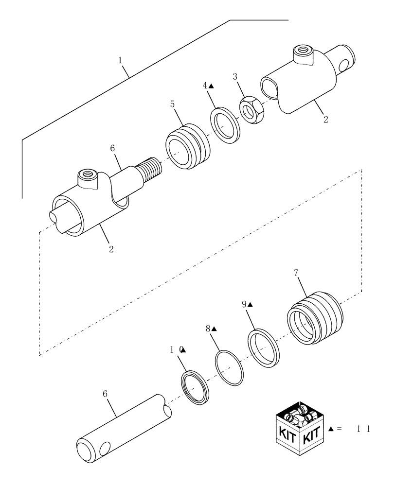 Схема запчастей Case IH DCX101 - (35.100.01[04]) - HYDRAULIC CYLINDER, LIFT, SLAVE, MONARCH, FROM PIN HCA0006156 (STEEL ROLLS) OR HCA0006052 (RUBBER R (35) - HYDRAULIC SYSTEMS