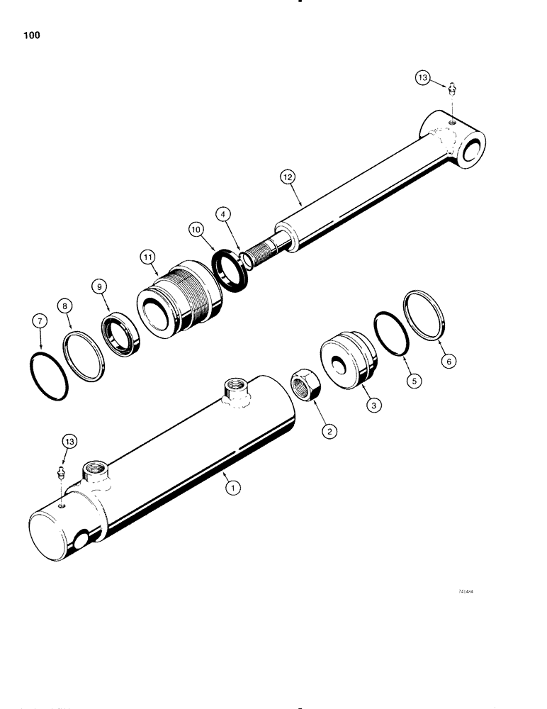 Схема запчастей Case IH 1816C - (100) - D58638 GRAPPLE CYLINDER (08) - HYDRAULICS