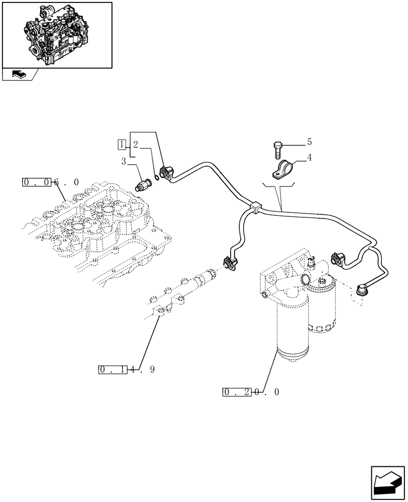 Схема запчастей Case IH PUMA 140 - (0.20.4) - INJECTION EQUIPMENT - PIPING (01) - ENGINE