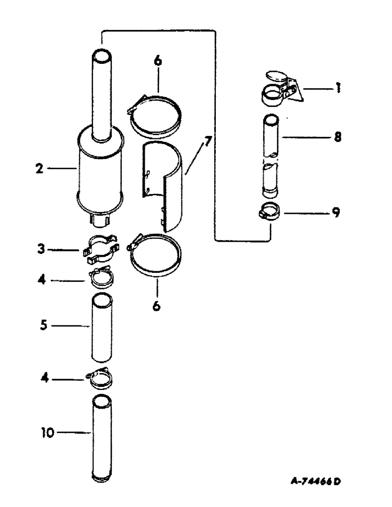 Схема запчастей Case IH 756 - (C-2) - CARBURETED ENGINE, EXHAUST SYSTEM (01) - ENGINE