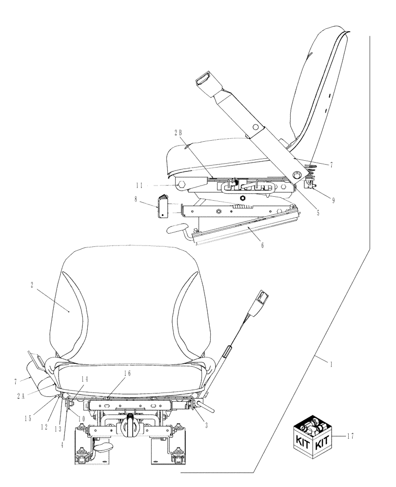 Схема запчастей Case IH DX45 - (10.03) - DELUXE SEAT (10) - OPERATORS PLATFORM/CAB