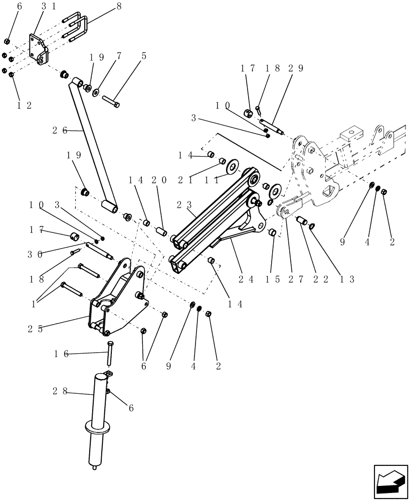 Схема запчастей Case IH 400 - (44.100.09) - WING DUAL CASTER ASSEMBLY - TOP (44) - WHEELS