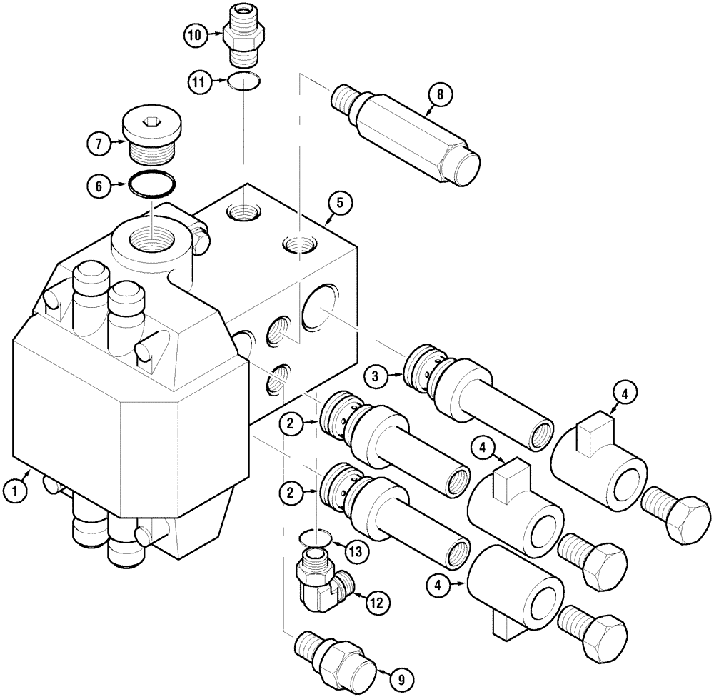 Схема запчастей Case IH MX170 - (08-20) - VALVE ASSEMBLY SUSPENSION (35) - HYDRAULIC SYSTEMS