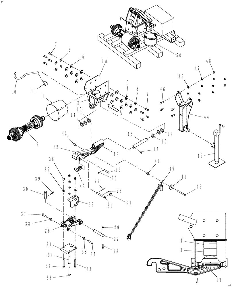 Схема запчастей Case IH DC102 - (18.04) - KIT, DRAWBAR HITCH CONVERSION (18) - ACCESSORIES