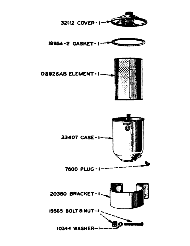 Схема запчастей Case IH SC-SERIES - (014) - PARTS FOR O8152AB OIL FILTER, S, SC, SO (02) - ENGINE