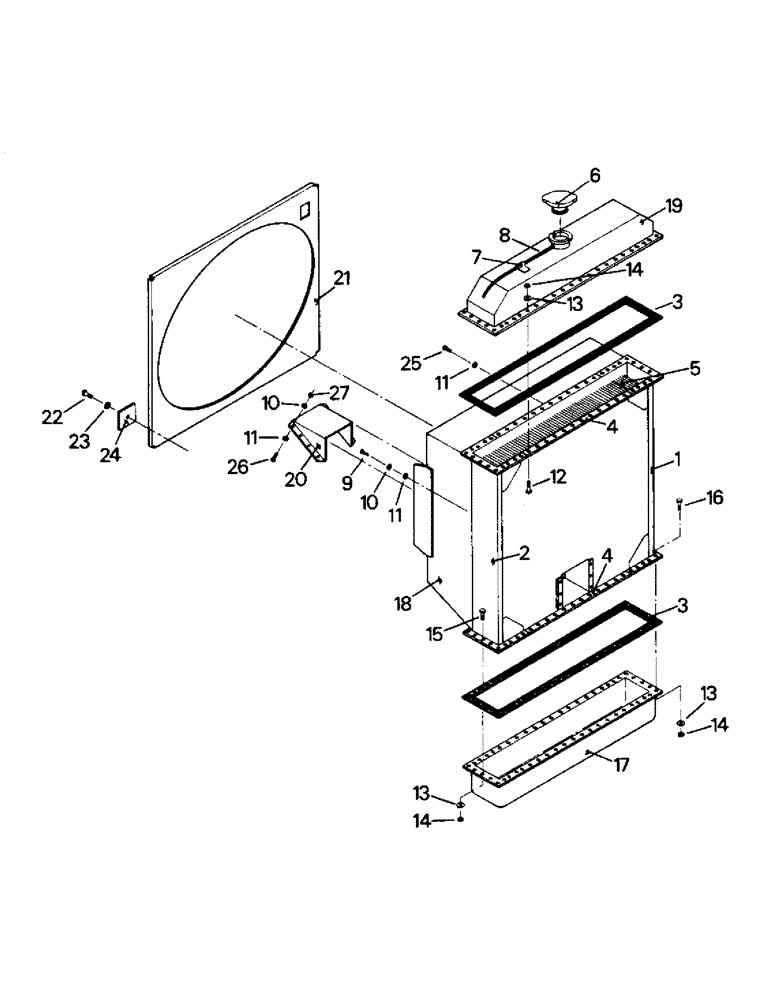 Схема запчастей Case IH PTA280 - (04-36) - RADIATOR ASSEMBLY (04) - Drive Train