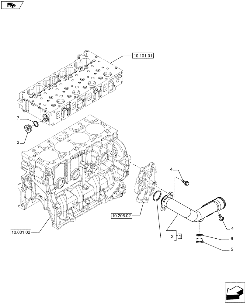 Схема запчастей Case IH F5DFL413A A001 - (10.400.01) - PIPING - ENGINE COOLING SYSTEM (504386308) (10) - ENGINE