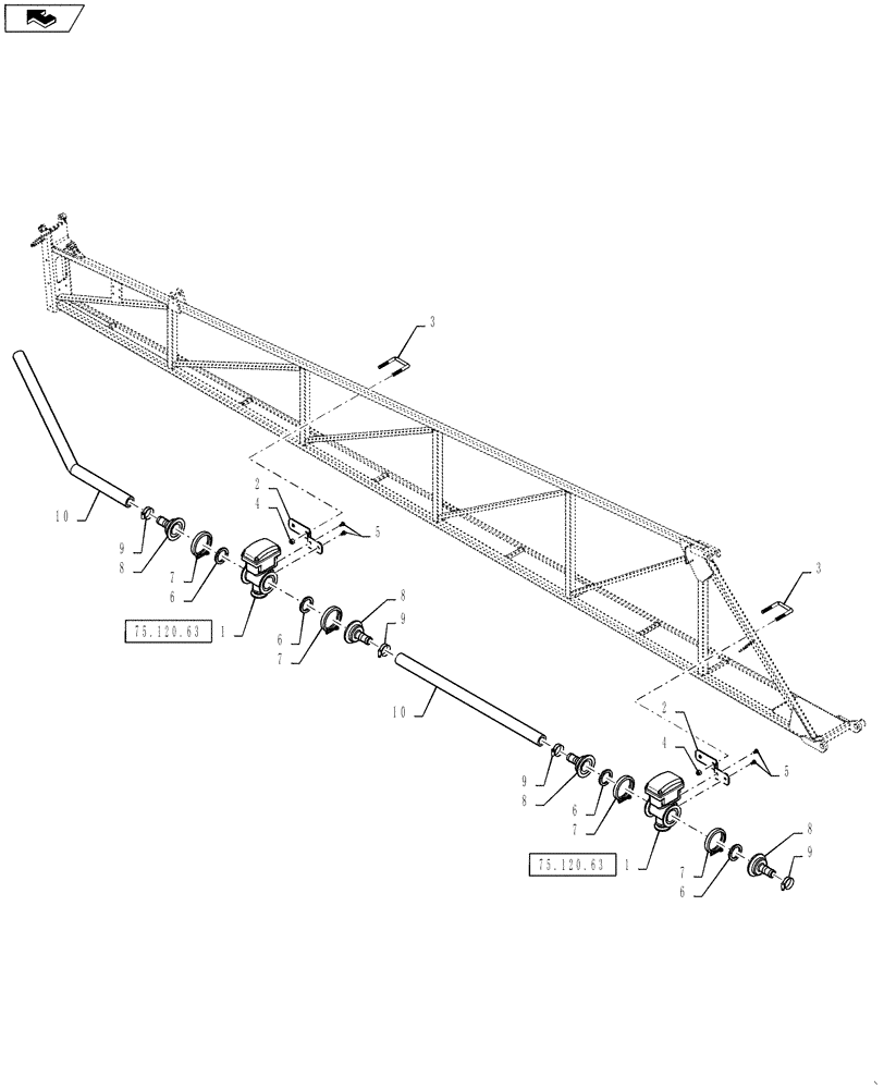 Схема запчастей Case IH 3330 - (75.120.59) - BOOM VALVE PLUMBING, MID, LO-FLOW (75) - SOIL PREPARATION